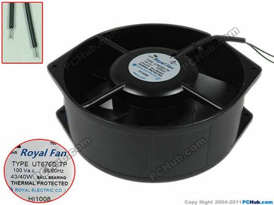 Picture of Royal Fan UT670D-TP Server - Round Fan dia172x150x55mm,  AC 100V 50/60HZ 43/40W