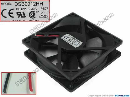 Picture of Delta DSB0912HH Server - Square Fan -PE07, sq92x92x25mm, 2-wire, DC 12V 0.30A