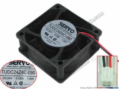 Picture of Japan Servo TUDC24Z4C-090 Server - Square Fan sq60x60x25mm, w80x2x2, DC 24V 0.08A