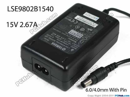 Picture of YAMAHA AC to DC (Yamaha) AC Adapter - NEW Original 15V 2.67A, 6.0/4.0mm With Pin, 2-Prong, New