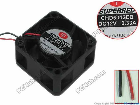 Picture of SUPERRED CHD5012EB Server-Square Fan DC 12V 0.33A, 50x50x20mm, 2-wire