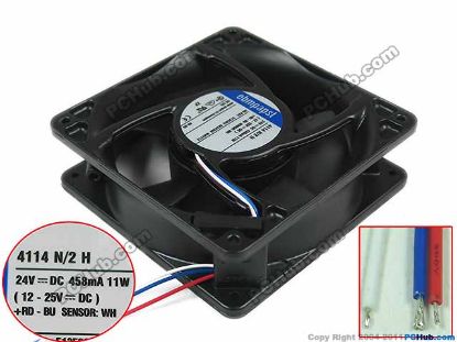 Picture of ebm-papst 4114 N/2H Server - Square Fan sq120x120x38mm, 3-wire, 24V 11W
