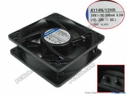 Picture of ebm-papst 4114 N/12HR Server - Square Fan sq120x120x38mm, 0-wire, 24V 8.3W