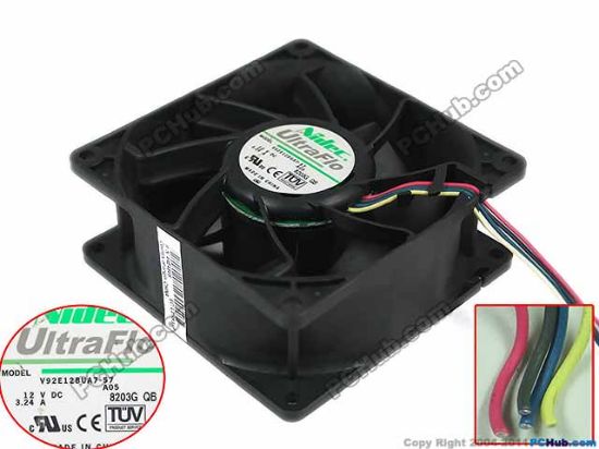Picture of Nidec V92E12BUA7-57 Server - Square Fan A05, sq90x90x38mm, w90x4x4, 12V 3.24A