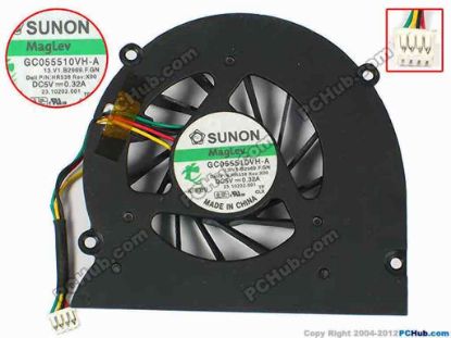 43408 SUNON GC055510VH-A Cooling Fan  HR538, B2969., w35x4x4, 0.32A, Bare SUNON GC055510VH-A Cooling Fan  