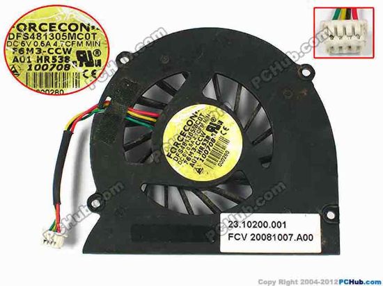 43417 Forcecon DFS481305MC0T Cooling Fan  F6M3-CCW, w38x4x4, 0.5A, Bare Forcecon DFS481305MC0T Cooling Fan  