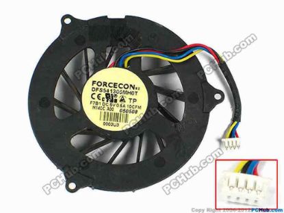 45085 Forcecon DFS541305MH0T Cooling Fan  F7B1, Dia55x12, w50x4x4, 0.5A, Bare Forcecon DFS541305MH0T Cooling Fan  