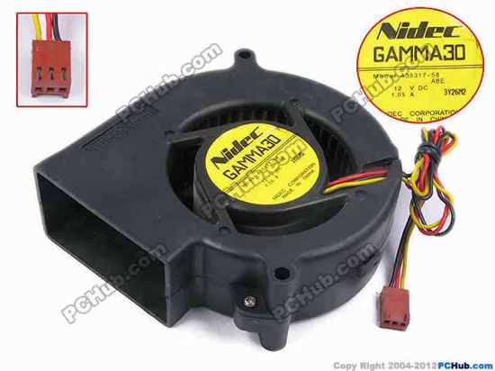53798 Nidec GAMMA30 Server - Blower Fan A35317-58, ABE, bw97x94x33, w290x3x3, 12V 1.05A Nidec GAMMA30 Server - Blower Fan 