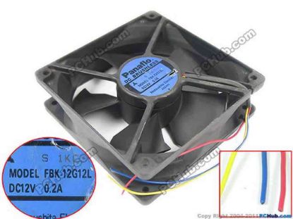 57631 Panasonic FBK-12G12L Server - Square Fan sq119X119X38, w150x3x3, 12V, 0.2A Panasonic FBK-12G12L Server - Square Fan 