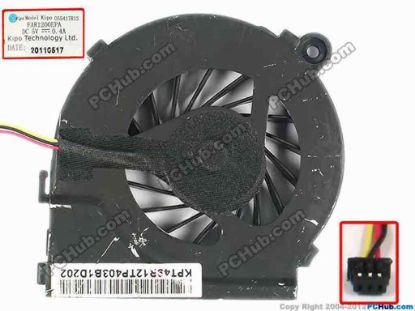 60481 Kipo 055417R1S Cooling Fan  w40x3x3, 1.75W, Bare Kipo 055417R1S Cooling Fan  