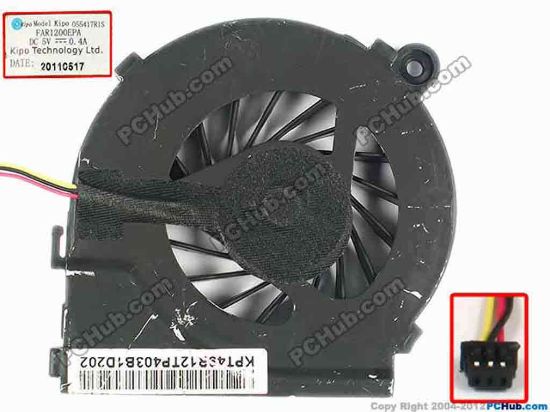 60481 Kipo 055417R1S Cooling Fan  w40x3x3, 1.75W, Bare Kipo 055417R1S Cooling Fan  