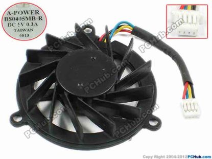 62247 A-Power BS0405MB-R Cooling Fan  w55x4x4, 0.3A, 3S/1P A-Power BS0405MB-R Cooling Fan  