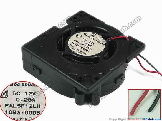 62492 Panaflo / Matsushita FAL5F12LH Server - Blower Fan FA10003A0, bw76x28, w85x2x2, 12V 0.28A Panaflo / Matsushita FAL5F12LH Server - Blower Fan 