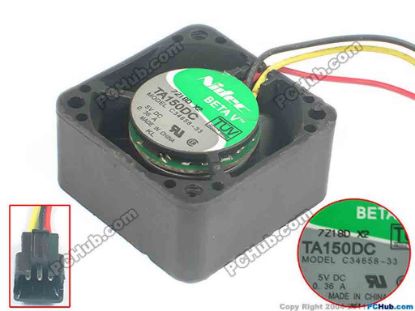 62525 Nidec C34658-33 Server - Square Fan sq40x20, w105x3x3, 5V 0.36A Nidec C34658-33 Server - Square Fan