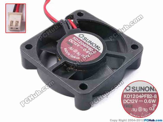 62897 SUNON KD1204PFB2-8 Server - Square Fan sq40x10, w45x2x2, 12V 0.6W SUNON KD1204PFB2-8 Server - Square Fan 
