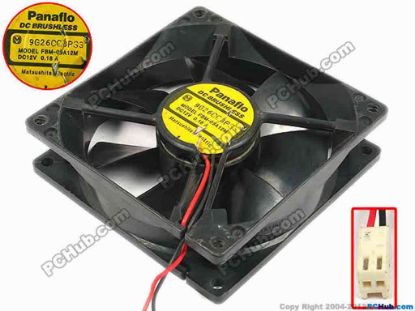 66757 Panaflo / Matsushita FBM-09A12M Server - Square Fan sq92x92x25, w130x2x2 Panaflo / Matsushita FBM-09A12M Server - Square Fan 