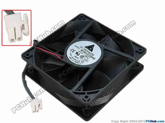 67234 Delta Electronics WFB1212HE Server - Square Fan sq120x120x38, w150x2x2, 12V 0.60A Delta Electronics WFB1212HE Server - Square Fan 