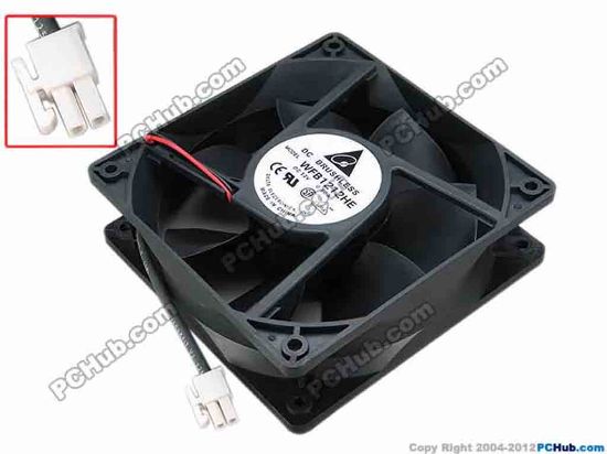 67237 Delta Electronics WFB1212HE Server - Square Fan sq120x120x38, w130x2x2, 12V 0.60A Delta Electronics WFB1212HE Server - Square Fan 