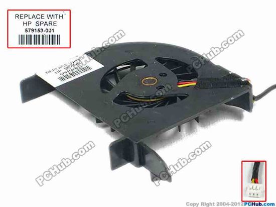 67256 HP Pavilion dv6-2000 Series Cooling Fan  F8R5, 0.5A, w25X3X3, Bare Fan HP Pavilion dv6-2000 Series Cooling Fan