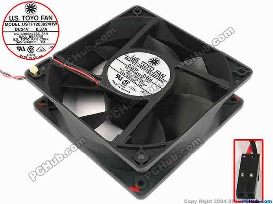 67257 Other Brands Others Server - Square Fan USTF1203824HW, sq120x120x38, w150x2x2, 24V 0.37A Other Brands Others Server - Square Fan 
