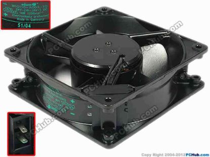 67272 ebm-papst W1G110-AG03-10 Server - Square Fan sq120x120x38, 2-pin, 24V 14W ebm-papst W1G110-AG03-10 Server - Square Fan 