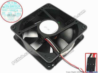 67341 JMC / DaTech 1238-12HBTA-3 Server - Square Fan DP/N:6R157, sq120x120x38, w215x3x3, 12V 1.50A JMC / DaTech 1238-12HBTA-3 Server - Square Fan 