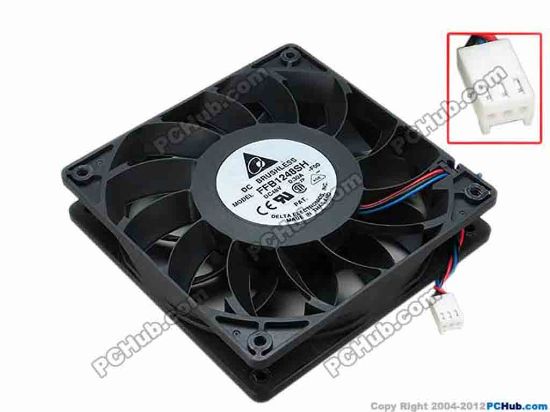 67422 Delta Electronics FFB1248SH Server - Square Fan -F00, sq120x120x25, w50x3x3, 48V 0.30A Delta Electronics FFB1248SH Server - Square Fan 