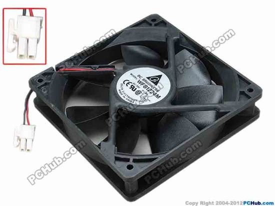 67430 Delta Electronics WFB1224M Server - Square Fan sq120x120x25, w55x2x2, 24V 0.20A Delta Electronics WFB1224M Server - Square Fan 