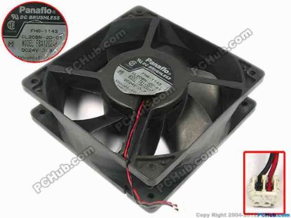 67458 Panasonic FBA12G24H Server - Square Fan FH6-1143, sq120x120x38, w70x2x2, 24V 0.3A Panasonic FBA12G24H Server - Square Fan 