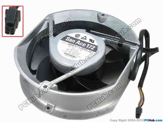 67541 Sanyo Denki 109E5712DY5J4 Server - Round Fan dia172x150x51, w400x4x4, 12V 2.3A Sanyo Denki 109E5712DY5J4 Server - Round Fan