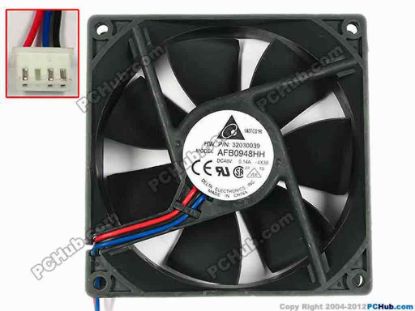 67612 Delta Electronics AFB0948HH Server - Square Fan -4X30, sq92x92x25, w300x3x4, 48V 0.14A Delta Electronics AFB0948HH Server - Square Fan 