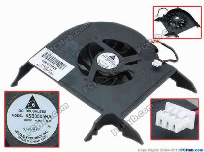 67650 Delta Electronics KSB0505HA Cooling Fan  -8L13, 0.38A, w65x3x3, Bare Fan Delta Electronics KSB0505HA Cooling Fan  