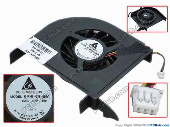 67652 Delta Electronics KSB06105HA Cooling Fan  -9B31, 0.40A, w25x3x3, Bare Fan Delta Electronics KSB06105HA Cooling Fan