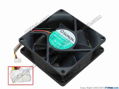 67686 SUNON KD1208PTB1-6A Server - Square Fan OCR, sq80x80x25, w45x3x3, 12V 2.6W SUNON KD1208PTB1-6A Server - Square Fan 