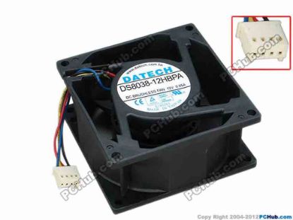 67757 JMC / DaTech DS8038-12HBPA Server - Square Fan sq80x80x38, w50x4x4, 12V 0.65A JMC / DaTech DS8038-12HBPA Server - Square Fan 