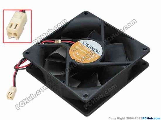 67776 SUNON KD1209PTS1-6 Server - Square Fan OC, sq90x90x25, w110x2x2, 12V 2.8W SUNON KD1209PTS1-6 Server - Square Fan 