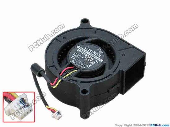 67872 SUNON GB1206PTV2-AY Server - Blower Fan 11.S60.F, bw58x58x25, w80x3x4, 12V 1.2W SUNON GB1206PTV2-AY Server - Blower Fan 