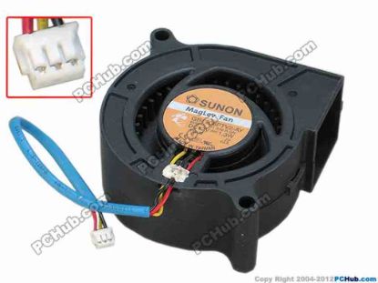 67876 SUNON GB1206PTV2-AY Server - Blower Fan 11.S46.R.GN, bw58x58x25, w110x3x3, 12V 1.3W SUNON GB1206PTV2-AY Server - Blower Fan 