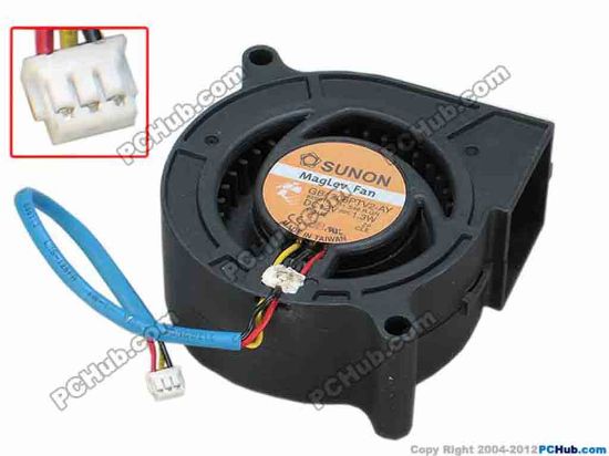 67876 SUNON GB1206PTV2-AY Server - Blower Fan 11.S46.R.GN, bw58x58x25, w110x3x3, 12V 1.3W SUNON GB1206PTV2-AY Server - Blower Fan 