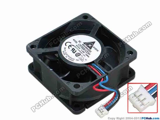 68067 Delta Electronics QFR0612DH Server - Square Fan -SM00, sq60x60x25, w55x3x3, 12V 1.10A Delta Electronics QFR0612DH Server - Square Fan 