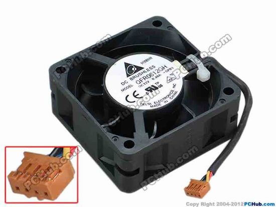 68080 Delta Electronics QFR0612GH Server - Square Fan -SP03, sq60x60x25, w80x4x4, 12V 0.48A Delta Electronics QFR0612GH Server - Square Fan 