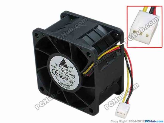68109 Delta Electronics TFB0612GHE Server - Square Fan -F00, sq60x60x38, w85x3x3, 12V 1.68A Delta Electronics TFB0612GHE Server - Square Fan 