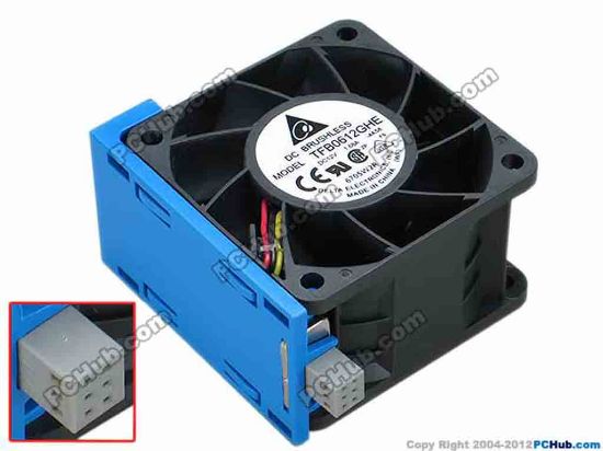 68110 Delta Electronics TFB0612GHE Server - Square Fan -4A58, sq65x64x38, 6Pin, 12V 1.68A Delta Electronics TFB0612GHE Server - Square Fan 