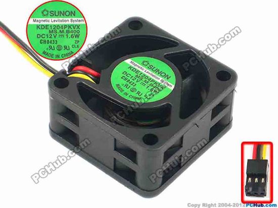 68256 SUNON KDE1204PKVX Server - Square Fan MS.M.B400, sq40x40x20, w100x3x3, 12V 1.6W SUNON KDE1204PKVX Server - Square Fan 
