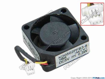 68358 SUNON KD0502PFB3-8 Server - Square Fan (M)(V), sq25x25x10, w30x3x3, 5V 0.3W SUNON KD0502PFB3-8 Server - Square Fan 