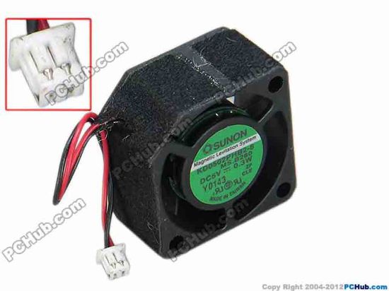 68364 SUNON KD0502PHB2-8 Server - Square Fan MS.B280, sq25x25x15, w60x2x2, 5V 0.3W SUNON KD0502PHB2-8 Server - Square Fan 