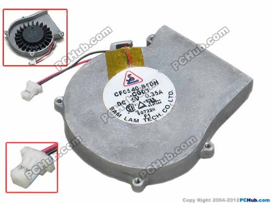 68923 SAM LAM CF0540-B10H-C001 Cooling Fan  0.35A, w25x2x2, s41x45x9, Bare Fan SAM LAM CF0540-B10H-C001 Cooling Fan  
