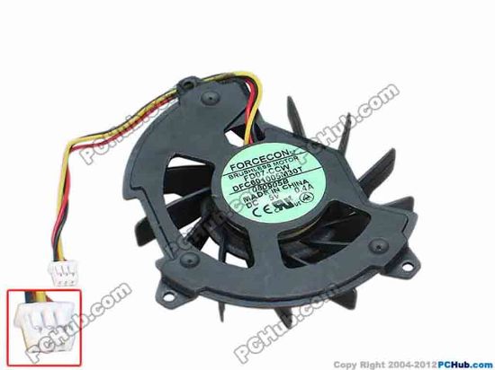 68953 Forcecon DFC601005M30T Cooling Fan  FD07-CCW, 0.4A, w80x3x3, s58x58x13, Bare Fan Forcecon DFC601005M30T Cooling Fan  