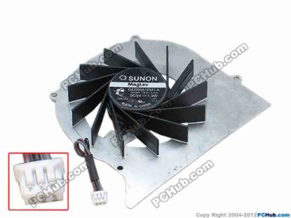 68959 SUNON GC055510VH-A Cooling Fan  B3381.13.V1.F.GN, 1.9W, w30x3x3, s63x70x10, Bare F SUNON GC055510VH-A Cooling Fan  