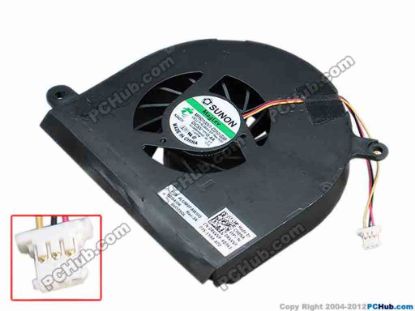 68963 SUNON MF60100V1-C010-G99 Cooling Fan  DP/N:0RKVVP, 0.4A, w45x3x3, s74x70x12, Bare Fan SUNON MF60100V1-C010-G99 Cooling Fan  